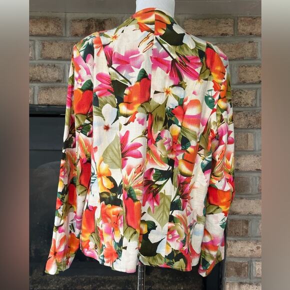 Coldwater Creek Vibrant Floral Jacket Size XL NWOT - Picture 2 of 9